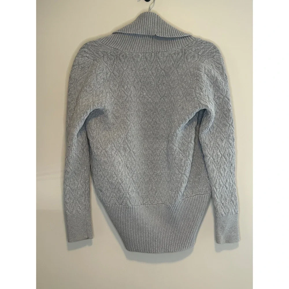 Victoria's Secret Light Gray Cable Knit Shawl Collar Cardigan Sweater Size Small